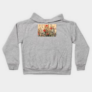 Motley Grass with Poppies Kids Hoodie